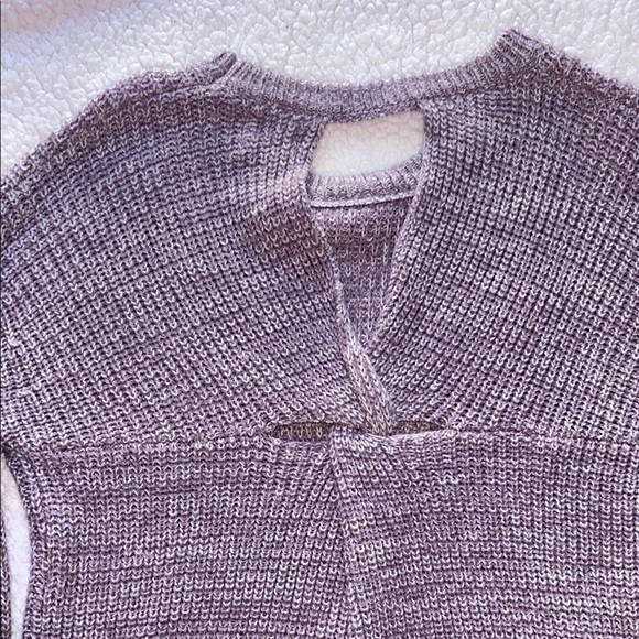 Hippie Rose Purple Crew Neck Sweater with Ribbed Knit - Picture 6 of 6